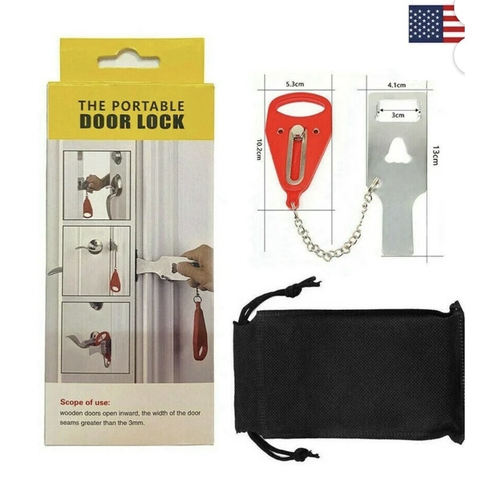 Portable Door Lock for Travel Door Lock Self-Defense Security Device for Home